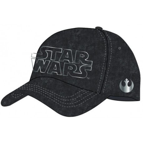 Boné de beisebol Star Wars preto com logo prateado