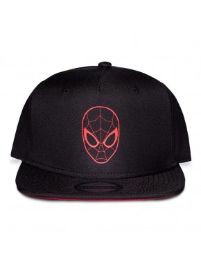 Boné Snapback Spider-Man preto com design frontal