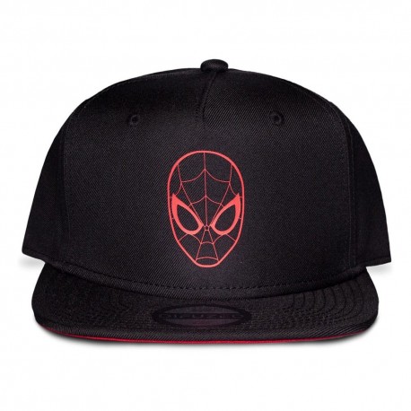 Boné Snapback Spider-Man preto com design frontal