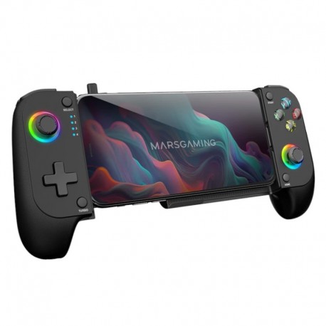 Gamepad Mars Gaming Multifun preto com smartphones