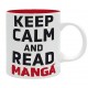 Taza de cerámica Keep Calm and Read Manga