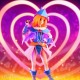 Figurine Yu-Gi-Oh! Dark Magician Girl en tenue bleue et rose