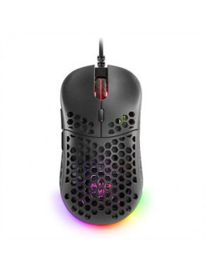 Mouse Mars Gaming MM55 preto com design Hive e RGB