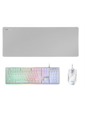 Kit teclado e rato Mars Gaming MCPX RGB branco