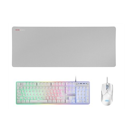 Kit teclado e rato Mars Gaming MCPX RGB branco