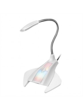 Microphone blanc Mars Gaming avec RGB et bras flexible