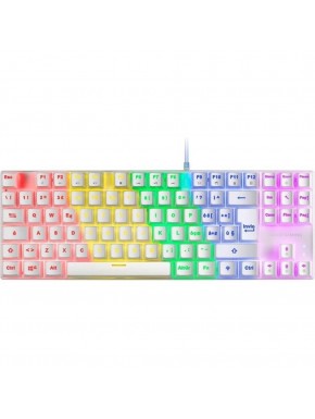 Teclado mecânico branco Mars Gaming com iluminação RGB