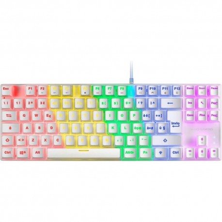 Teclado mecânico branco Mars Gaming com iluminação RGB