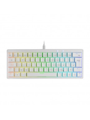Teclado Mars Gaming MKMINIPRO RGB branco com iluminação