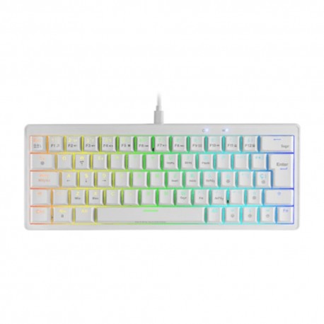 Teclado Mars Gaming MKMINIPRO RGB branco com iluminação