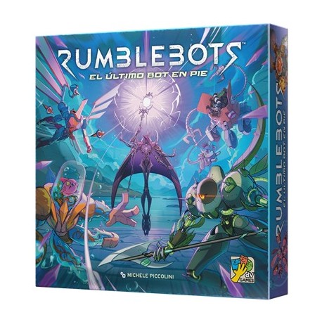 Boîte de jeu de société Rumblebots avec design futuriste