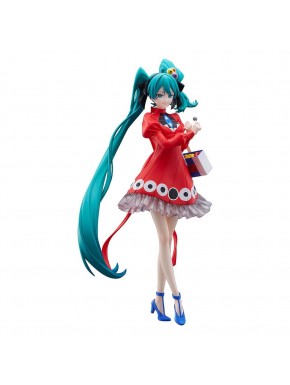 Estatua de PVC de Hatsune Miku en vestido rojo con coletas largas