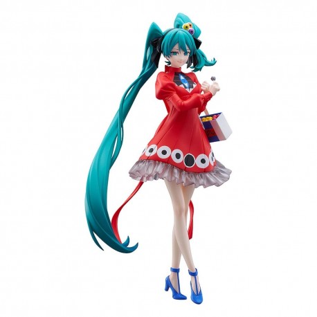 Estatua de PVC de Hatsune Miku en vestido rojo con coletas largas