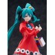 Estatua de PVC de Hatsune Miku en vestido rojo con coletas largas