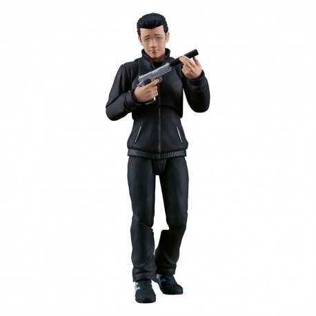 Figura Figma de Akira Sato em traje preto com pistola