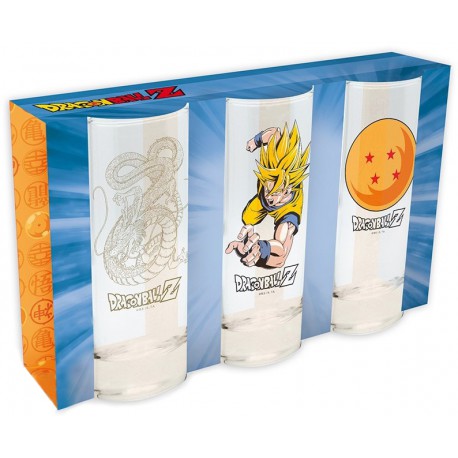 Pack tres vasos cristal Dragon Ball Z