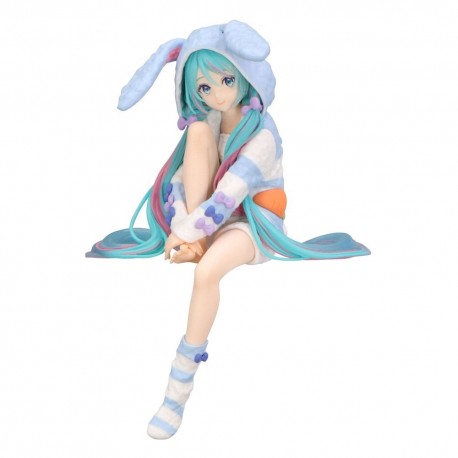 Estátua Hatsune Miku em pijama com orelhas de coelho, 14 cm