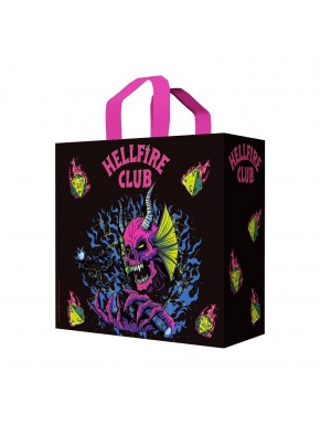 Bolsa Stranger Things Hellfire Club con cráneo rosa