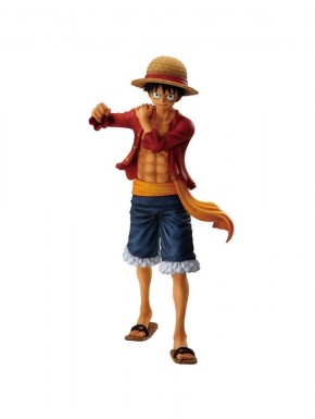 Figura de Luffy de One Piece com chapéu de palha e traje clássico