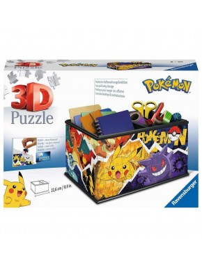Caja de almacenamiento puzzle 3D con Pokémon