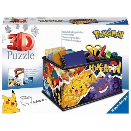Caja de almacenamiento puzzle 3D con Pokémon