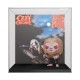 Figura de vinil Funko POP! de Ozzy Osbourne com fundo do álbum Bark at the Moon
