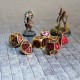 FanRoll dados dorados con esmalte púrpura para juegos de rol