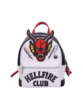 Mochila Hellfire Club Stranger Things blanca con detalles rojos