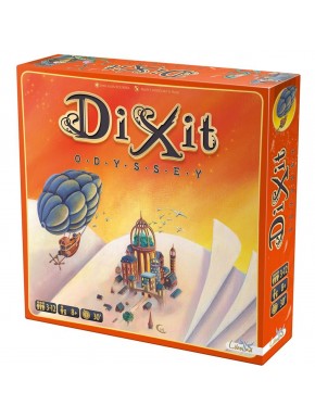 Boîte de jeu de société Dixit Odyssey et contenu