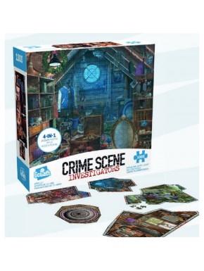 Caja juego de mesa Crime Scene Investigators con piezas de puzzle
