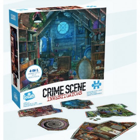 Caja juego de mesa Crime Scene Investigators con piezas de puzzle