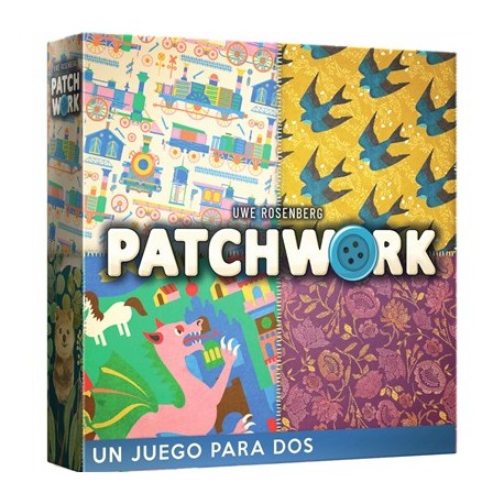 Caja y componentes de juego de mesa Patchwork