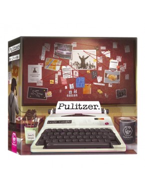 Caja del juego de mesa Pulitzer y componentes