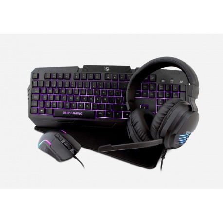 Kit clavier, souris, casque et tapis Deep Gaming