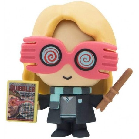 Figura de goma Luna Lovegood con gafas espirales y varita