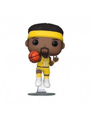 Funko Pop de Wilt Chamberlain com uniforme amarelo e bola