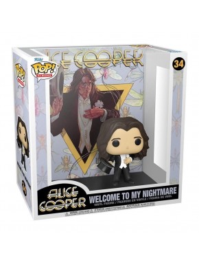 Figurine Funko Pop d'Alice Cooper avec album Welcome to My Nightmare