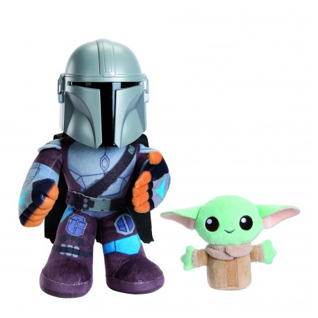 Peluche de Star Wars con Mando y Grogu de Mattel