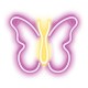 Lámpara Neon LED Mariposa Rosa Forever colgada en pared