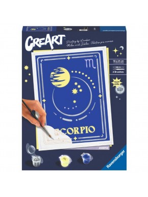 Kit de pintar por números Ravensburger Escorpião, tela e tintas.