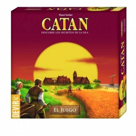 Caixa e tabuleiro do jogo de tabuleiro Colonos de Catan