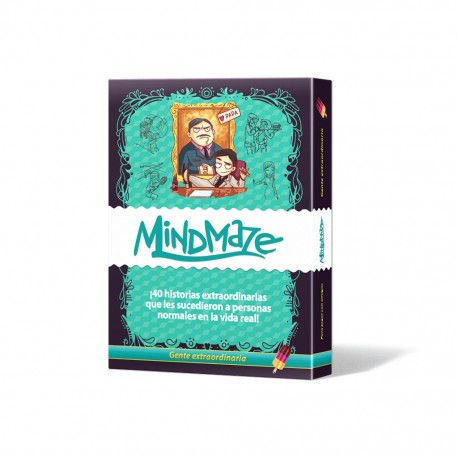 Caja y cartas del juego Mind Maze: Gente Extraordinaria