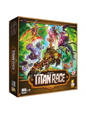 Boîte de jeu de société Titan Race avec titans en course