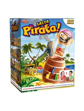 Juego Salta Pirata de Bizak, espadas y barril