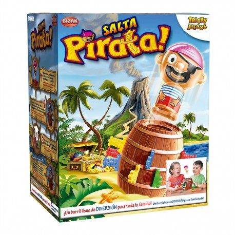 Juego Salta Pirata de Bizak, espadas y barril