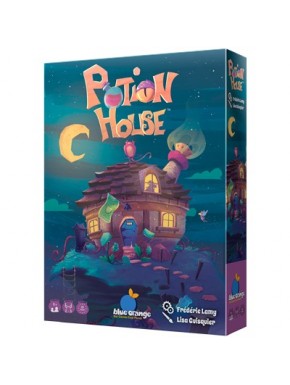 Caixa do jogo de tabuleiro Potion House com ilustração noturna