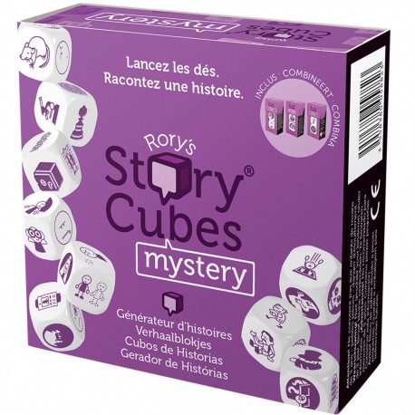 Caja y dados del juego Story Cubes Mystery