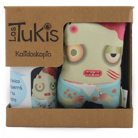 Pack Tuki caneca e mini travesseiro zombie