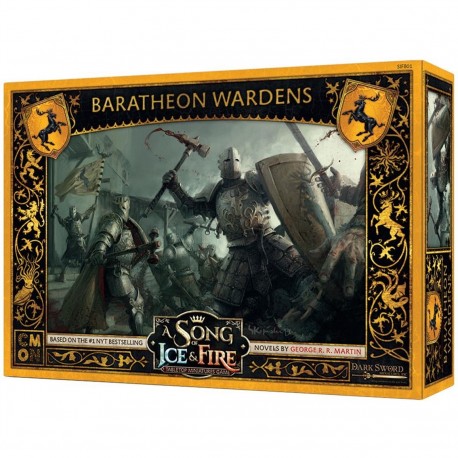 Caja y miniaturas del juego Guardianes Baratheon