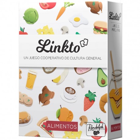 Caixa e cartas do jogo LinkTo Alimentos